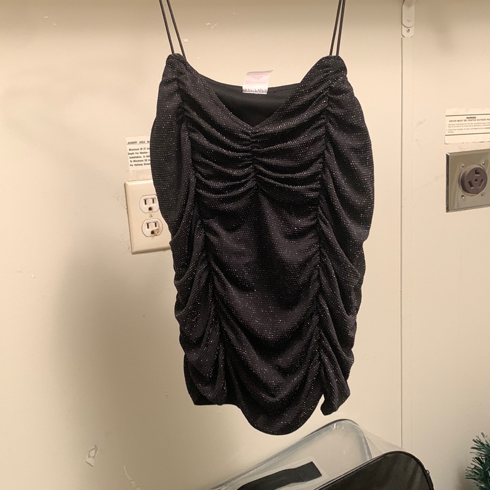 Black sparkly tank top.